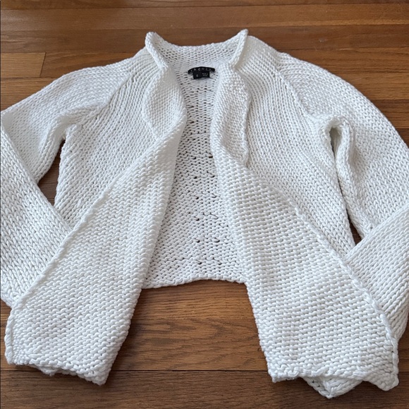 🐚 Theory white loose knit open cardigan. Size S. - Picture 2 of 7